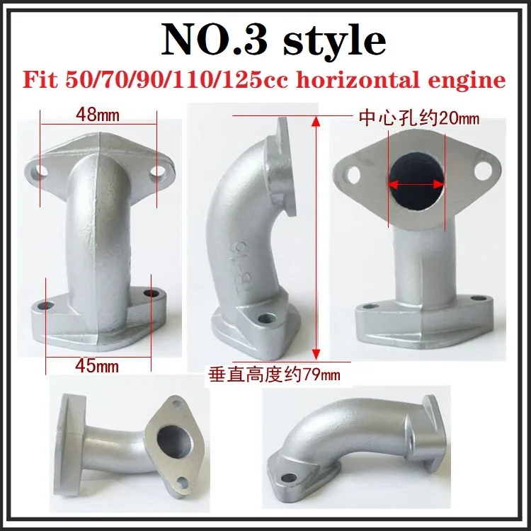 Motorcycle Intake Pipe Manifold for Loncin Lifan Zongshen Kayo Sunl Falcon 50cc-150cc
