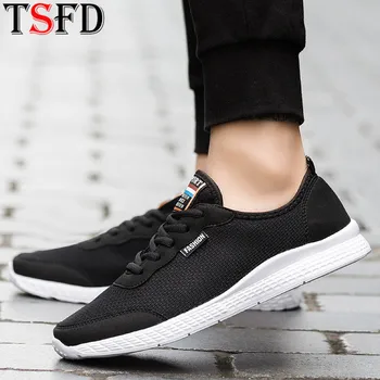 

Thick Bottom Sports Shoes Men Sport Shoes Lightweight Sneakers for Man Mesh Breathable Running Shoe Black Plus Size Footwear V7