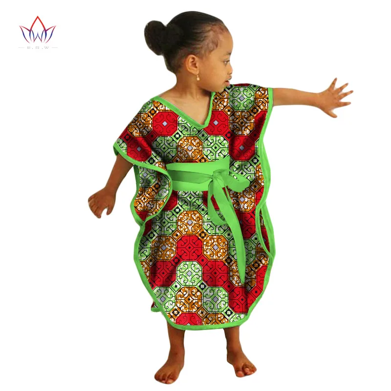 Африканские Детские платья с принтом Дашики, хлопковые восковые одинаковые платья в африканском стиле, Детская летняя одежда размера плюс, WYT69 - Цвет: 10
