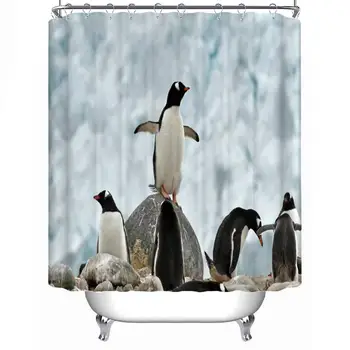 

Gentoo Penguins Soft Shower Curtain,154104,79''L x 71''W