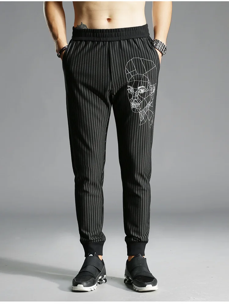 Autumn And Winter Men Trend Slim Fit Pants Trousers Europe And America Embroidered Casual Pants Rome Cotton Nylon 380G/M2 881