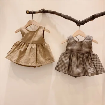 

EnkeliBB 2020 Korean Baby Girl Tutu Dress Lovely Kids Girl Sleeveless Strap Dresses kawaii Mori Girl Summer Clothing