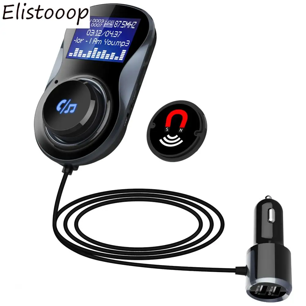 

Bluetooth FM Transmitter Audio Car Kit FM Modulator Radio Adapter Car MP3 Player Support TF Card U-disk Dual USB