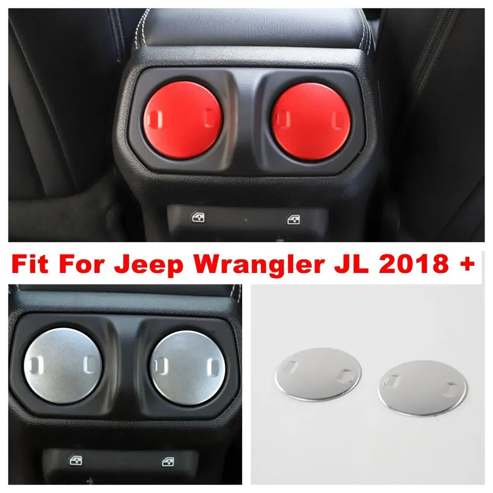 

Armrest Box Rear Air Conditioning AC Vent Outlet Decoration Cover Trim Fit For Jeep Wrangler JL 2018 2019 2020 Metal Accessories