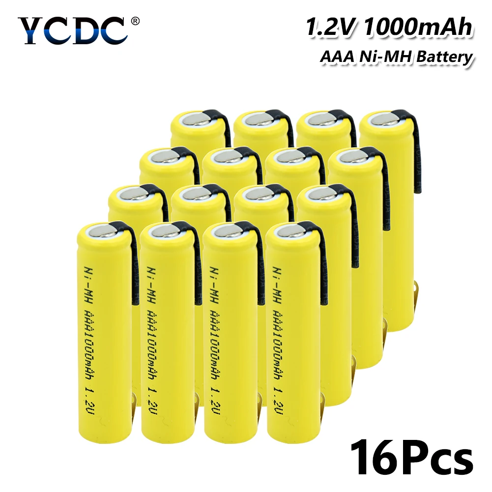 4/8/12/16/20 шт 1 2 в AAA 3A NIMH 1000mah аккумулятор перезаряжаемые Aaa батареи ni mh с вкладками