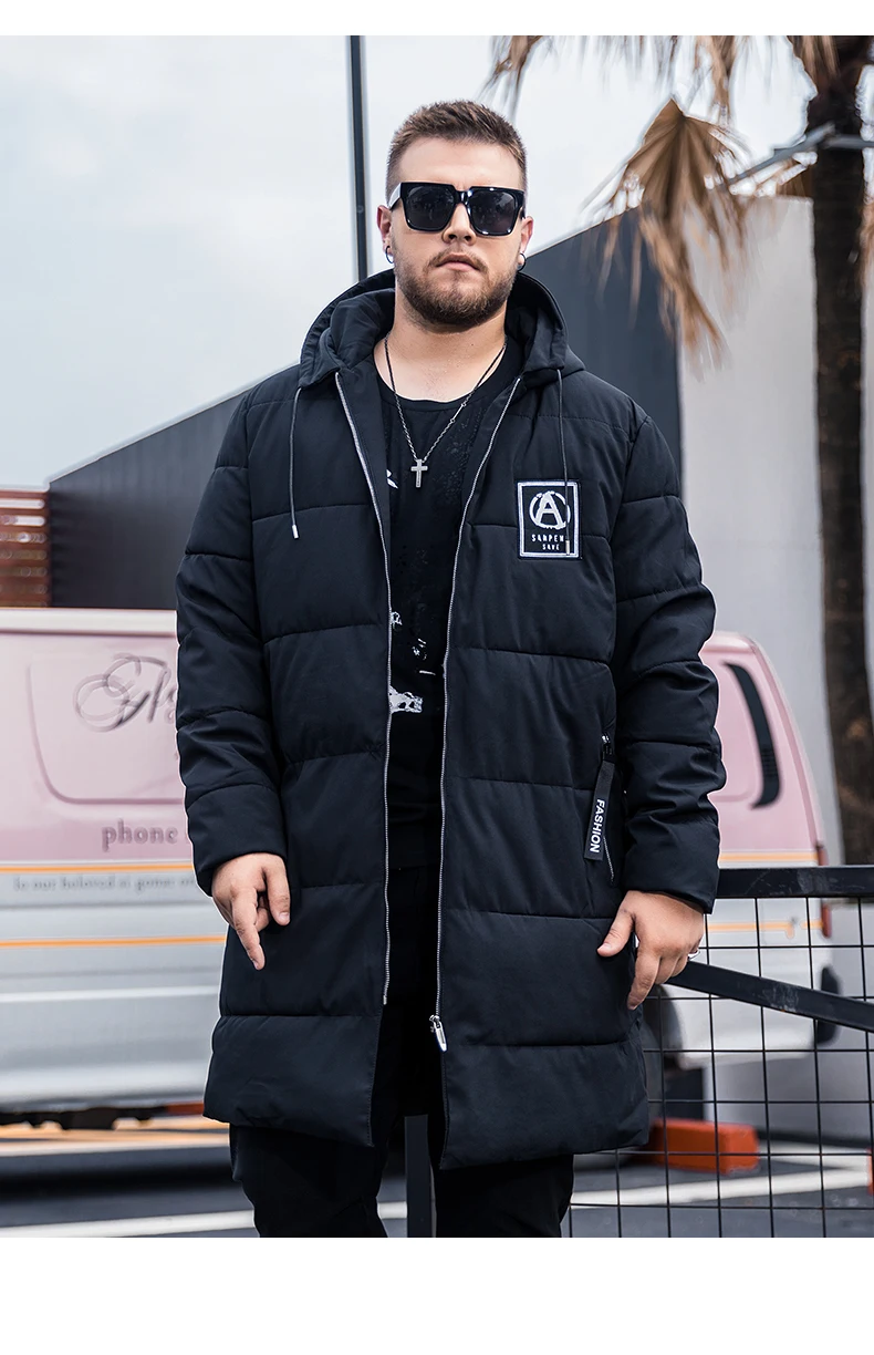 FAXIKA Big yards men's wear cotton clothing male long winter fertilizer increase fat more bread
