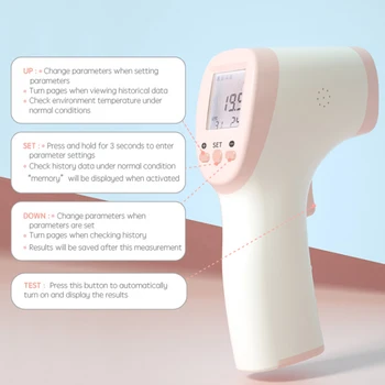 Cheap Child Adult Forehead Body Temperature Measuring Instrument, Non-Contact Infrared Digital Thermometer