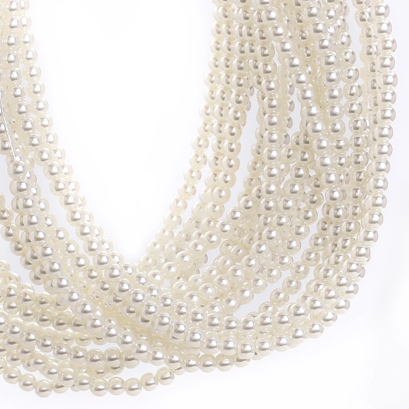 XiChuan 3/4/5/6/8/10mm Pearl High Quality ABS Beads Necklace Earring Pearl Diy Jewelry Accessories Loose Pearl for Needlework