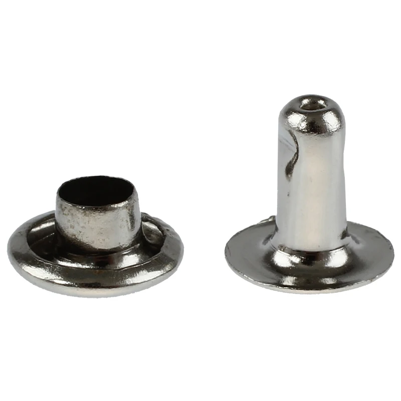 100 ชุด 6mm รอบเหล็ก Rivets Rapid Studs สำหรับโลดโผน,ตกแต่ง,กระชับฯลฯ