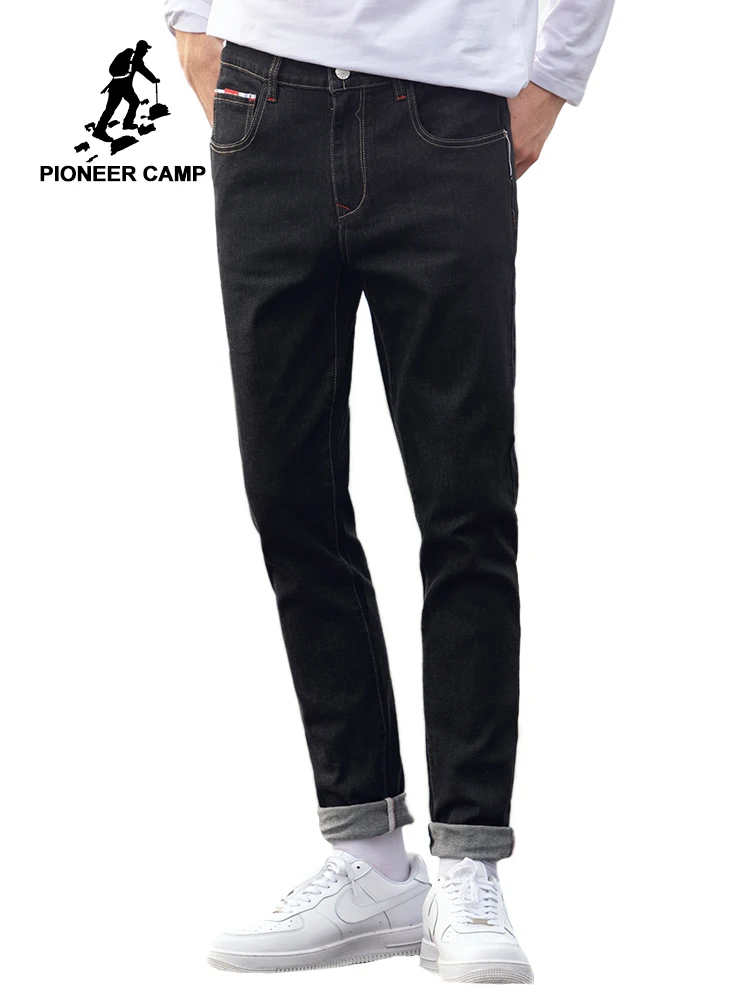 Мужские классические джинсы Pioneer Camp черные повседневные Прямые брюки из денима