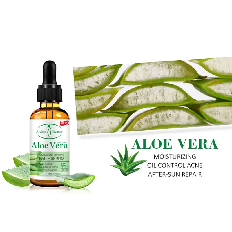 Aloe Vera Gel чистая Гиалуроновая кислота Сыворотки лица увлажнение кожи ремонт