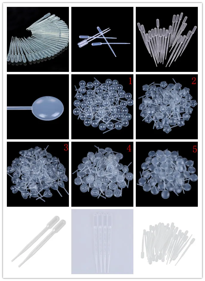 50/100Pcs Disposable Pipettes Squeeze Transfer Pipettes Dropper For Silicone Mold UV Epoxy Resin Craft Jewelry Making 12styles