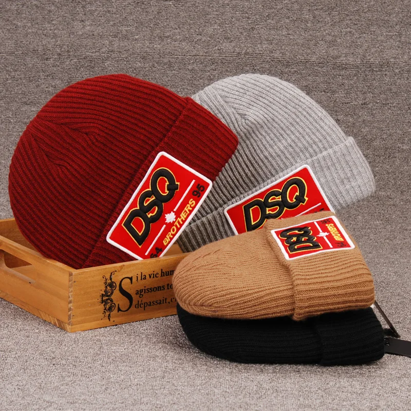 DSQICOND2 Новинка DSQ бренд Skullies Beanie DSQHigh качественные Вязаные Лыжные ботинки с вышивкой Мужская зимняя шапка женские теплые шапки для папы