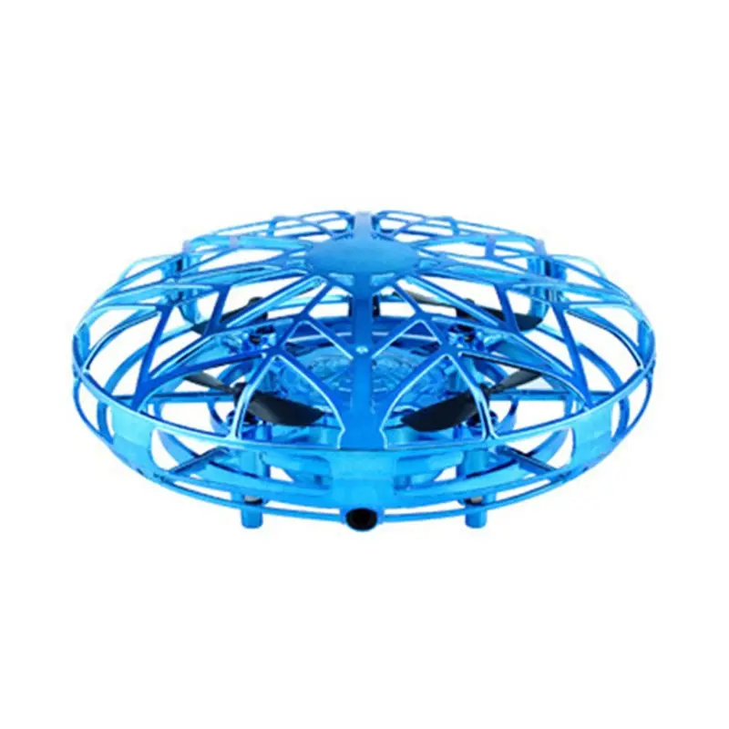 Ручной вертолет мини-Квадрокоптер Дрон индукционный самолет НЛО анти-столкновения летающий самолет для взрослых и детей Детская игрушка высокое качество - Цвет: Синий