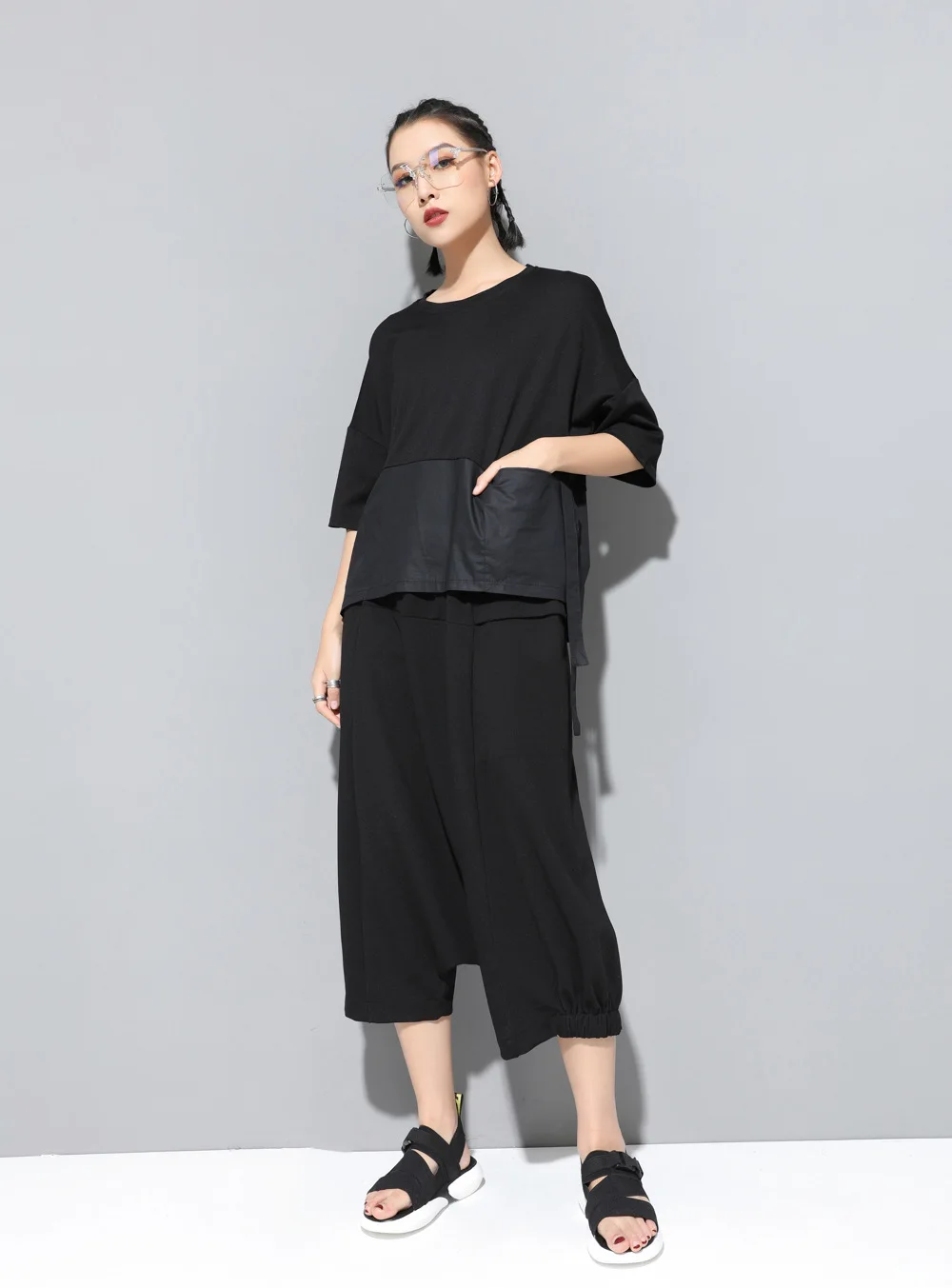 ASYMSAY New Women Harem Pants Female Elastic High Waist Casual Loose Calf Length Pants Fashion Tide AL1480