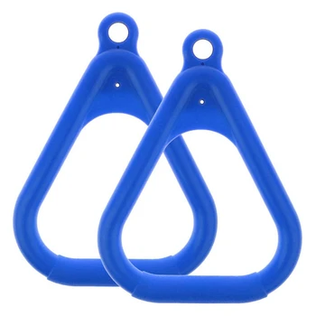 

2 Piece Swing Set Replacement Ring Trapezoidal Handle Parts Children's Swing Suspension Ring Jungle Gym Accessories Blue