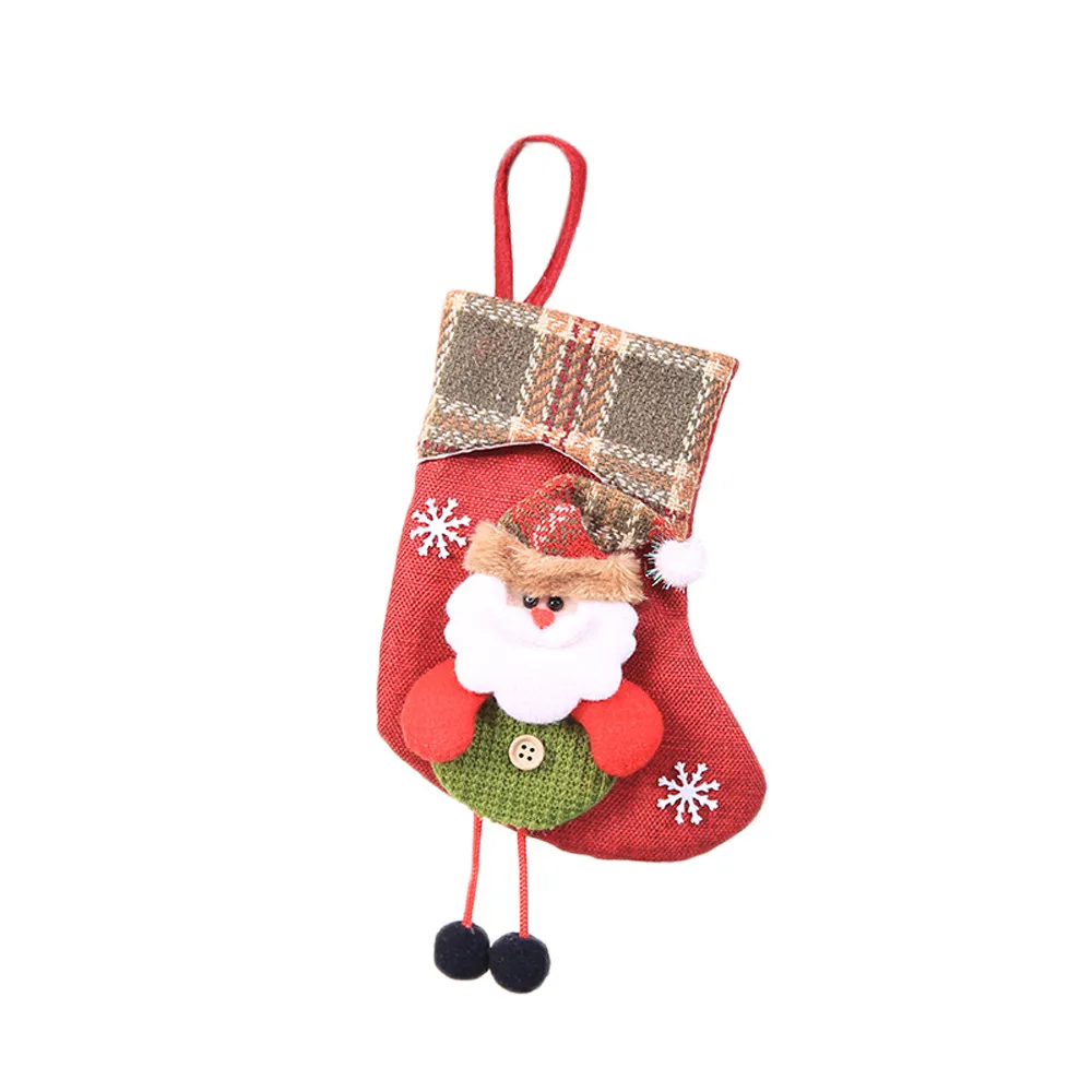 

Mini Christmas Stocking Xmas Tree Hanging Decoration Sock Home Festival Santa Claus Kids Candy Gift Bag Navidad Kerst Decoratie