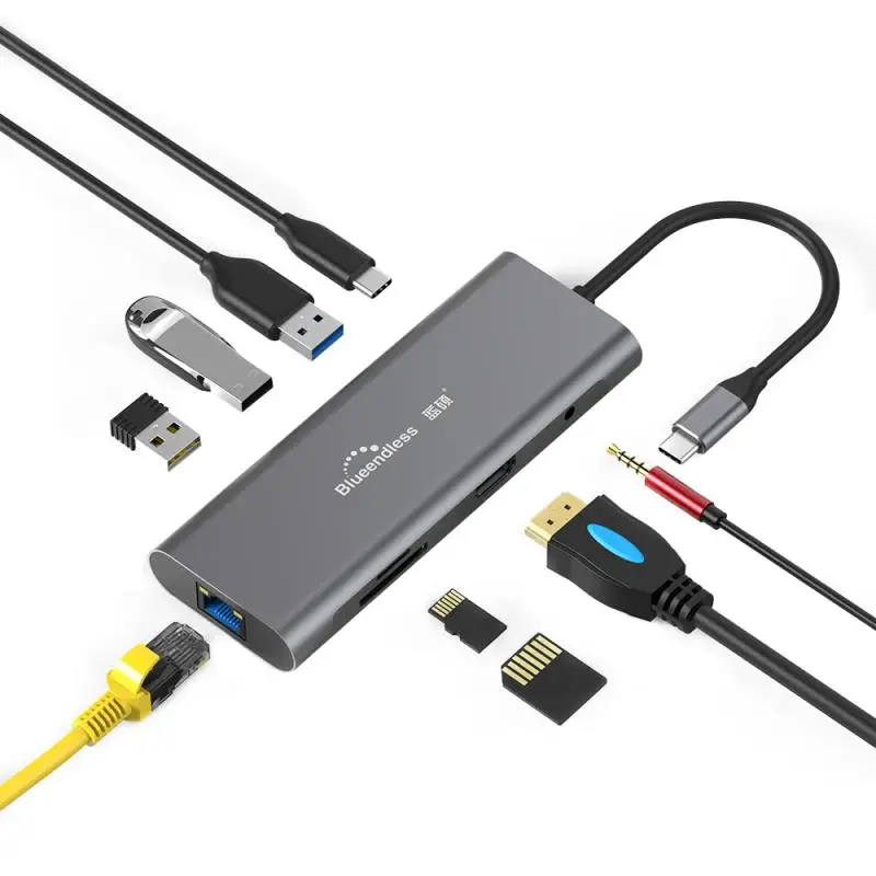 Док станция для ноутбука 5/ 7 / 9 /10 в 1 USB 3 0 HDMI TF|USB-хабы| |