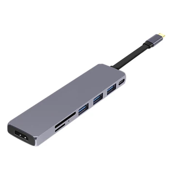 

ABHU-USB C HUB USB-C to HDMI USB 3.0 SD/TF Card Reader Hubs USBC Splitter for MacBook Pro Huawei Mate 20 Pro Type C USB HUB
