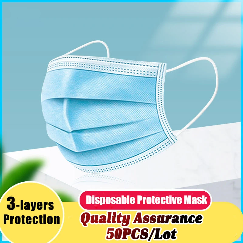 

3 Layer Disposable Face Mask Anti Dust Mouth-muffle Face Masks Men Women Face Mouth Protection Breathable Mask Protective Masks