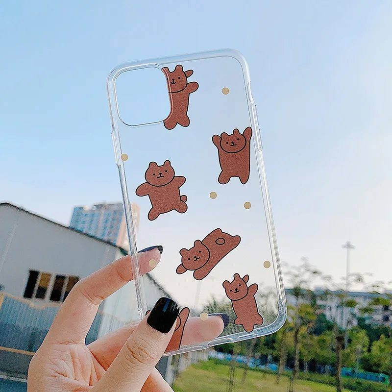 INS корейский стиль медведь телефонные чехлы для iPhone 11Pro Max 6 6s 7 8 Plus X Xs Max Xr 11 Pro мягкий прозрачный чехол Fundas Capa - Цвет: 2