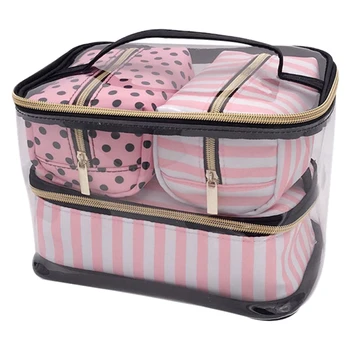 

PVC Transparent Cosmetic Bag Storage Bag Travel Toiletry Bag Set