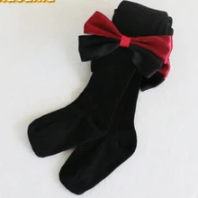 Spring new children's socks girls color matching bow pantyhose sweet wild children princess socks school uniform socks