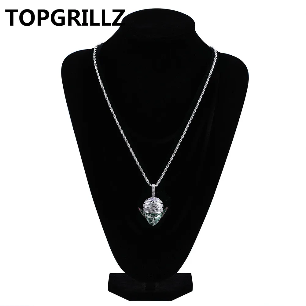 TOPGRILLZ, кулон в виде Драконий жемчуг, пикколо, ожерелье, Iced Out CZ, хип-хоп, золотой, серебряный цвет, для мужчин и женщин, Очаровательная цепочка, ювелирное изделие