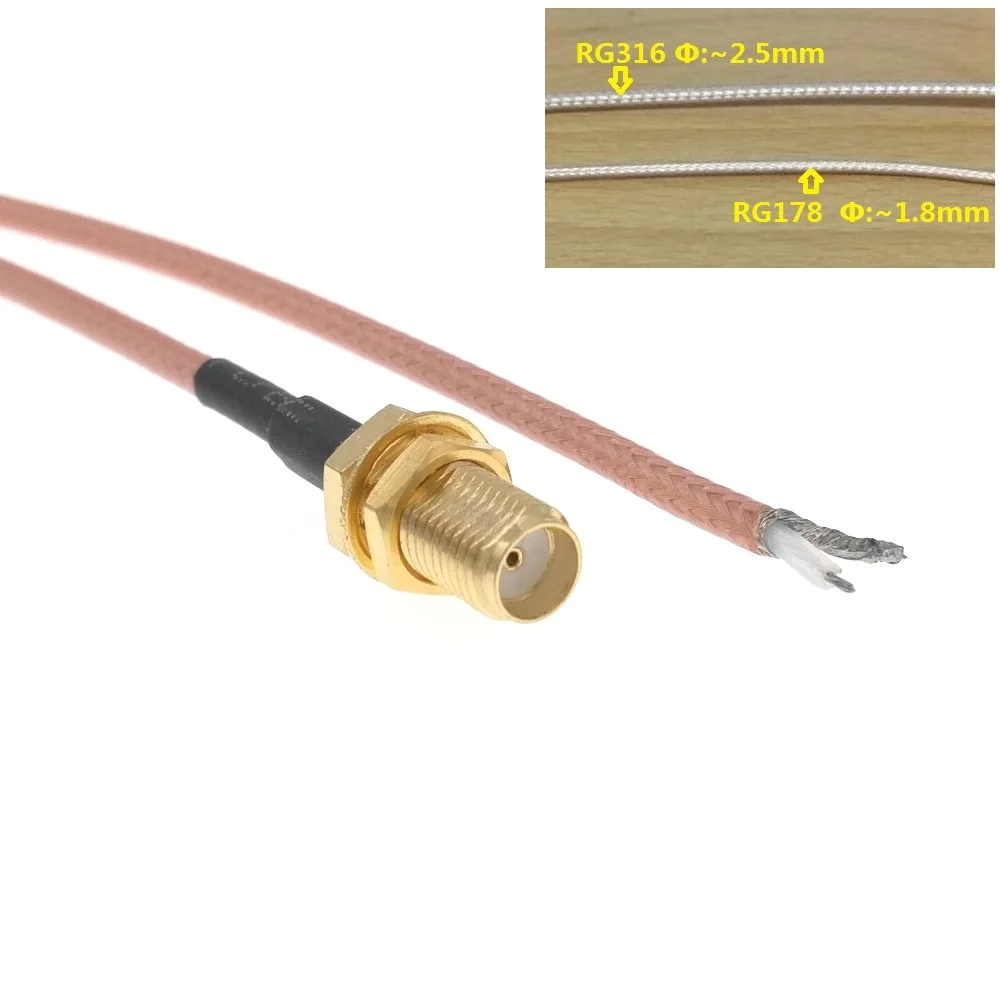 10pcs SMA Female To PCB SOLDER Pigtail Cable RG178 Or RG316 For WIFI ...