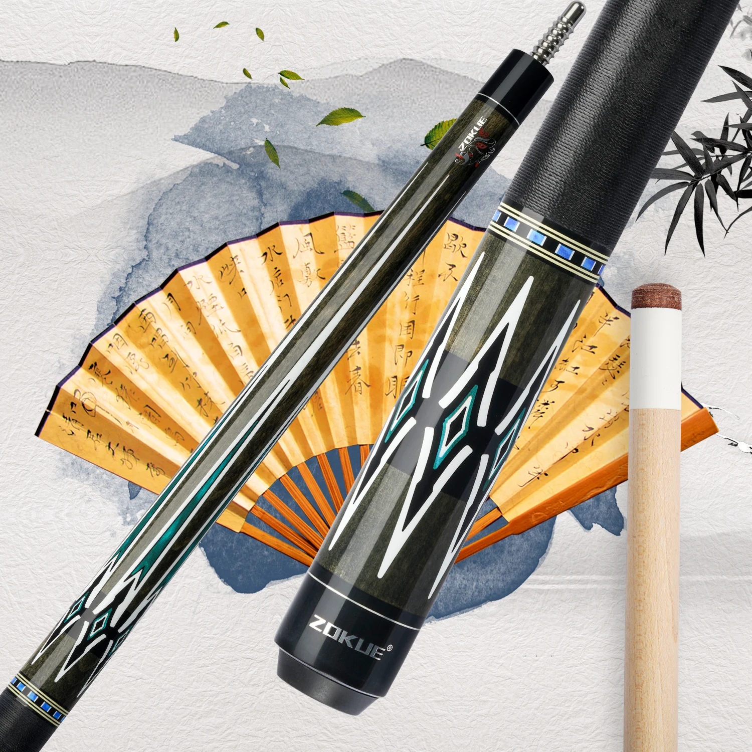 ZOKUE Billiard Cue 3/8*8 Radial Pin Pool Stick Featured Canadian Hard Maple 160cm 12.75mm With bolt For Tall Man | Спорт и