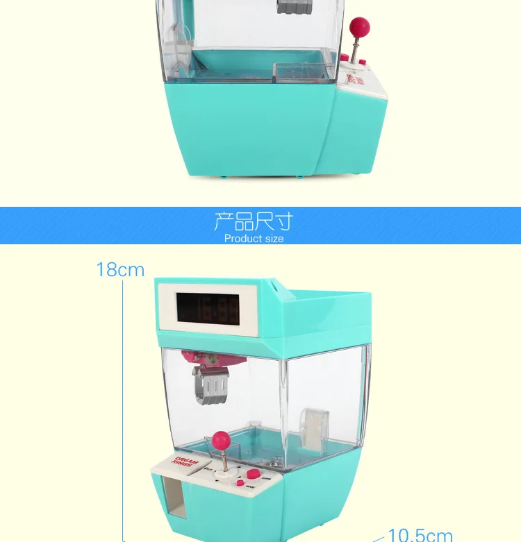 Grabber конфеты мини коготь машина игра кран захват игрушка электронный стол настольные часы цифровой Nixie детский Будильник для детей