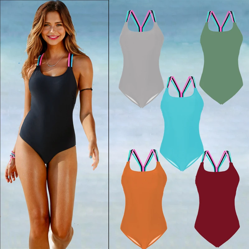 

2019 summer hot Europe and America swimsuit new Women's Sexy Siamese color rope bikinii backless bikini green swimsuit