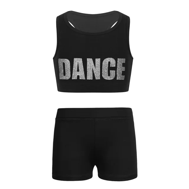 Kids Girls Ballet Dance Practice Outfits Short Sleeve Tank, 52 OFF
