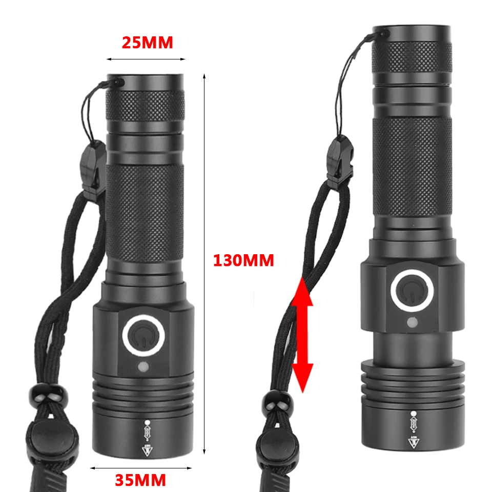 Xhp50 светодиодный фонарик usb зарядка стрейч зум ударопрочный 18650 перезаряжаемый фонарик Сильный магнитный хвост Z90+ 1474