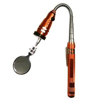 

LED Lighted Tools Round Magnetic Swivel Car Mechanics Illuminate Portable Inspection Mirror Telescoping General