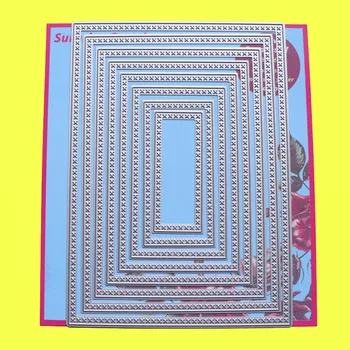 

Cutting dies 5x7" Cross stitch Rectangles Cardmaking Scrapbook DIY Craft stencil Metal dies