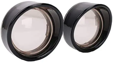 ZYTC Amber Turn Signal Light Lens Cover Lenses Chrome Visor Ring for Harley Dyna Street Glide Road King 