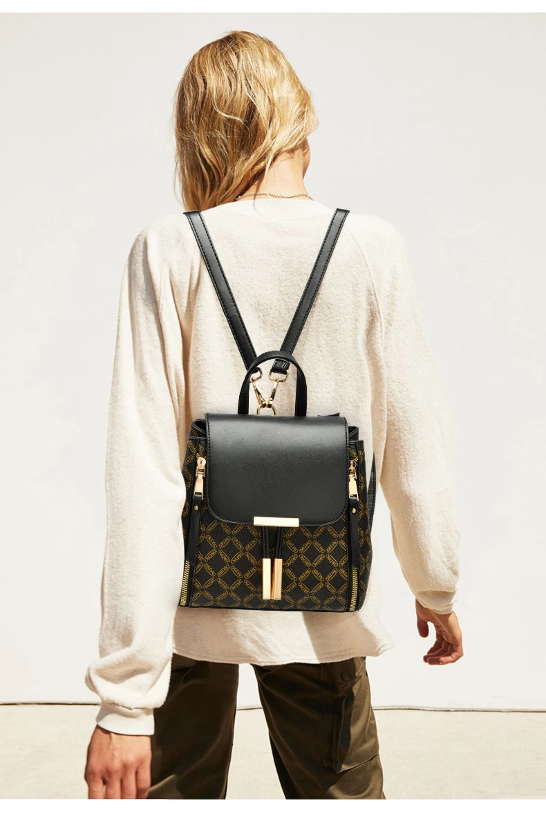 Кожаный рюкзак с принтом для девочек, Мини рюкзаки с кисточками, женские роскошные дизайнерские сумки через плечо, женские модные рюкзаки, рюкзак
