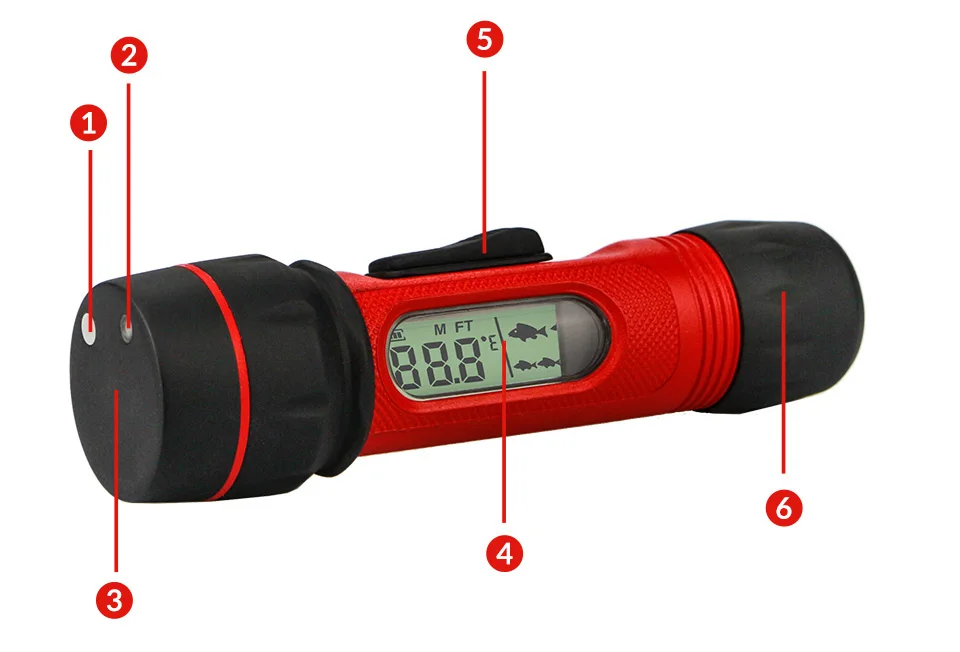 Портативный рыболокатор, беспроводной эхолот, 0,8-90 м, глубина, цифровая ручка, датчик, датчик, гидролокатор, ледовая рыбалка, эхолот