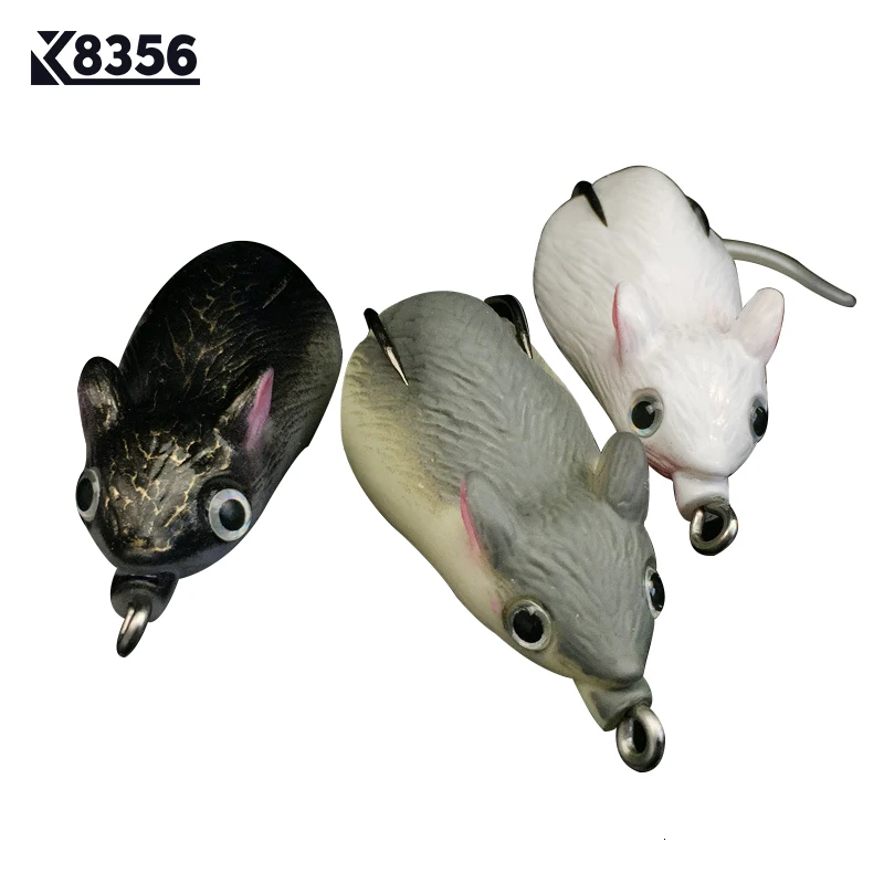 K8356 3Pcs/Lot 10g Fishing Lure Lei Frog Soft Baits Rat Silicone Frog Artificial Fish Baits Single Hook Fishing Tackle
