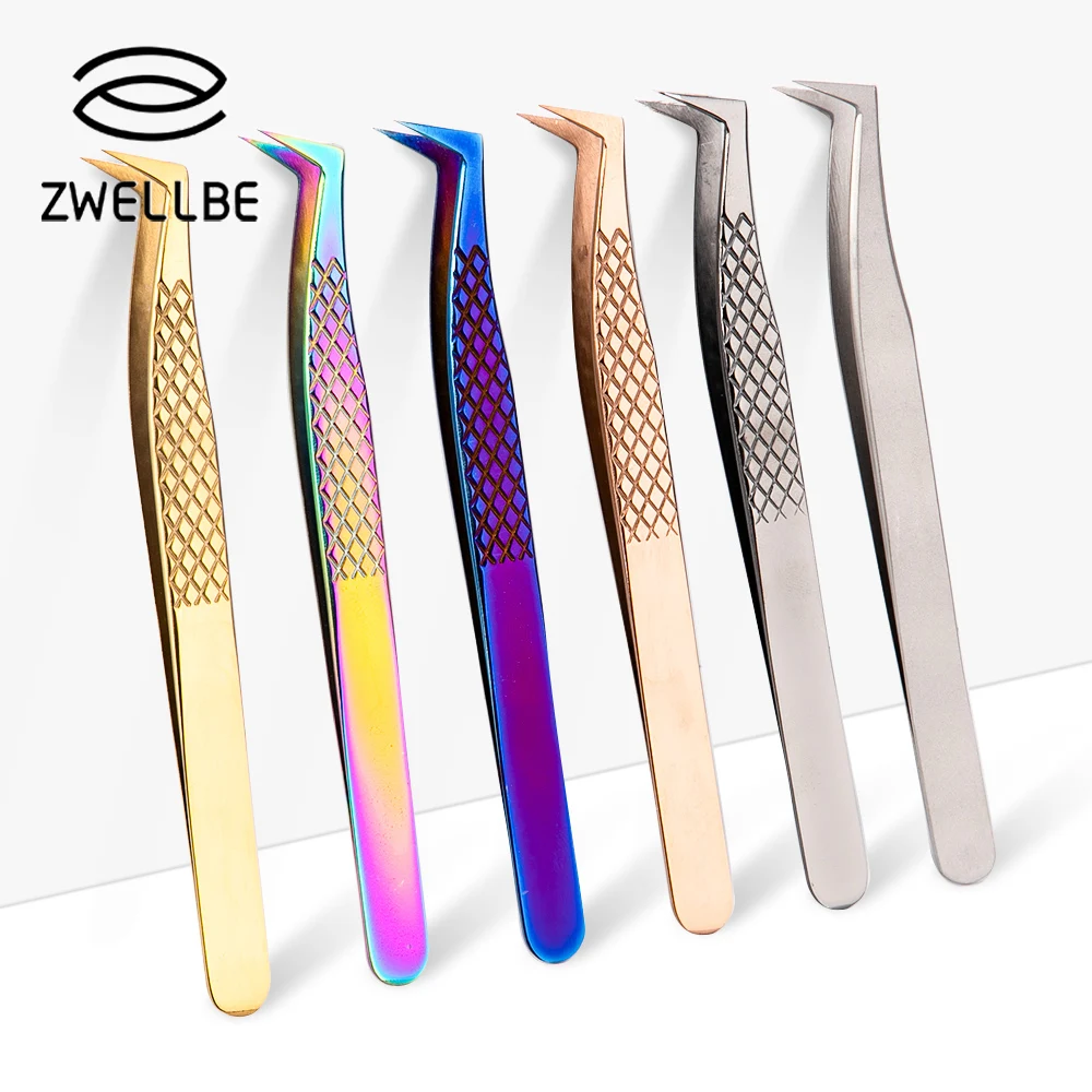 Tweezers Rainbow Storage-Set Makeup-Tools Eyelash-Extension Stainless-Steel Professional