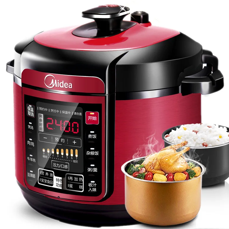 Best Price Midea MY-QC50A5 Electric Pressure Cooker Pot Microcomputer Double Bile 5L Smart Home High Pressure Pot Rice Cooker Slow Cooker