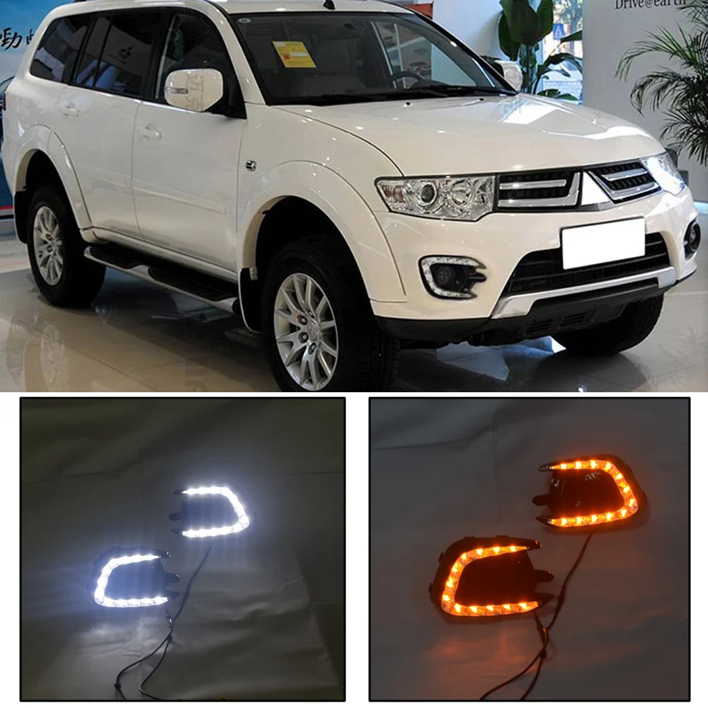 CAPQX 1 пара для Pajero Montero Sport 2013 2014 2015 Светодиодный дневной светильник DRL Вождения LED