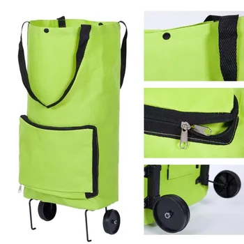 

Multifunctional shopping bag portable storage foldable wheeled trolley storage box out shopping storage big bag