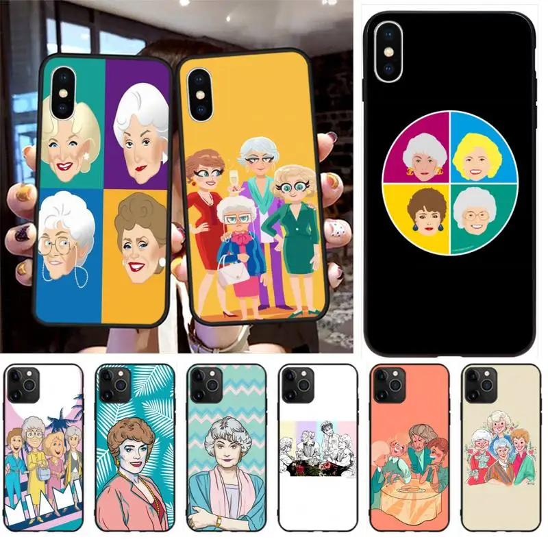 Модный 2D мягкий резиновый чехол для телефона с золотыми девушками iPhone 11 pro XS MAX 8 7 6