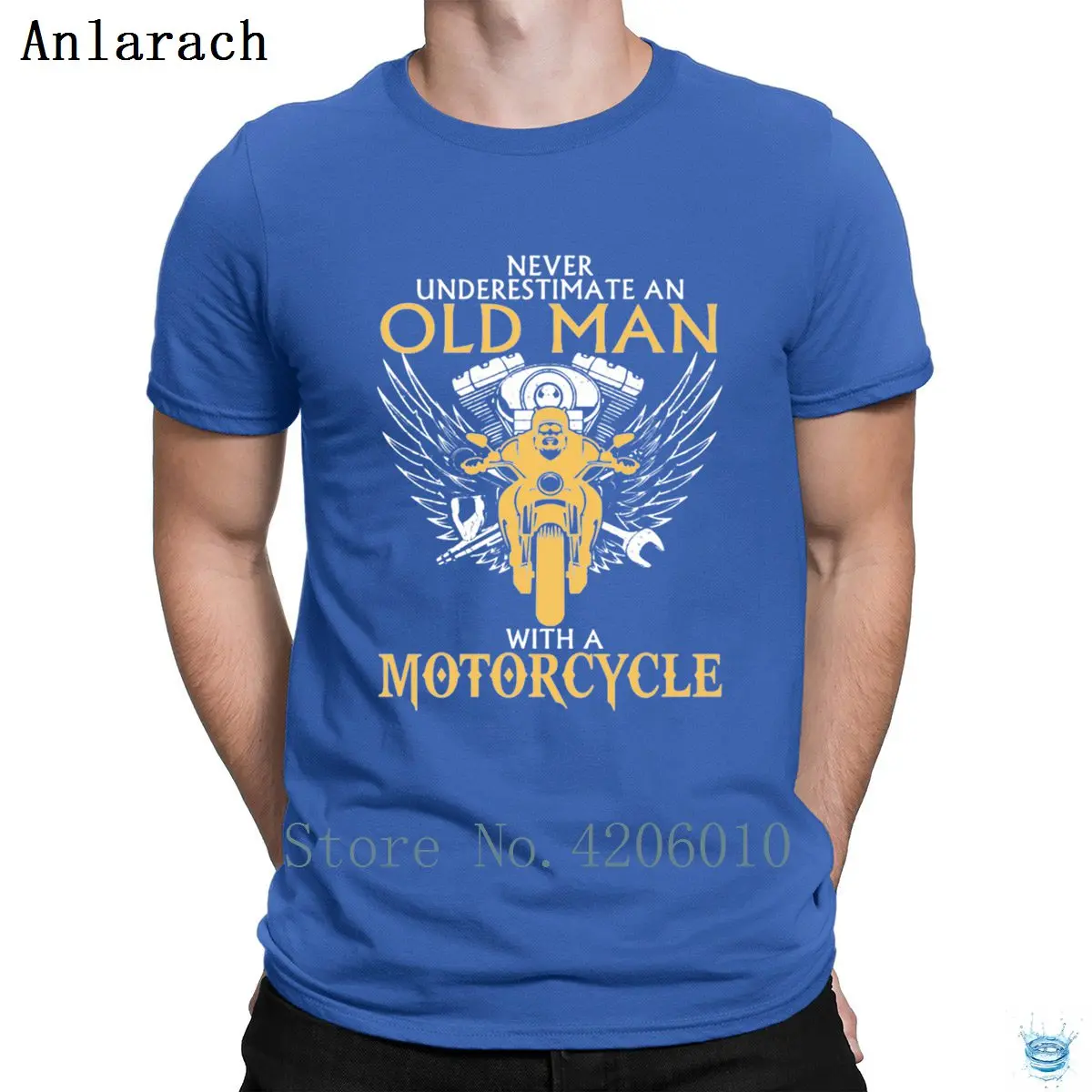 Old Man With A Motorcycles Never Underestimate Tshirts Family Cotton Design T Shirt For Men Summer Top Family Super Gift