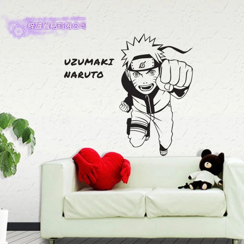 DCTAL Naruto Japanese Cartoon Car Sticker Uzumaki Naruto Decal Posters Vinyl Wall Decals Pegatina Decor Mural Sticker