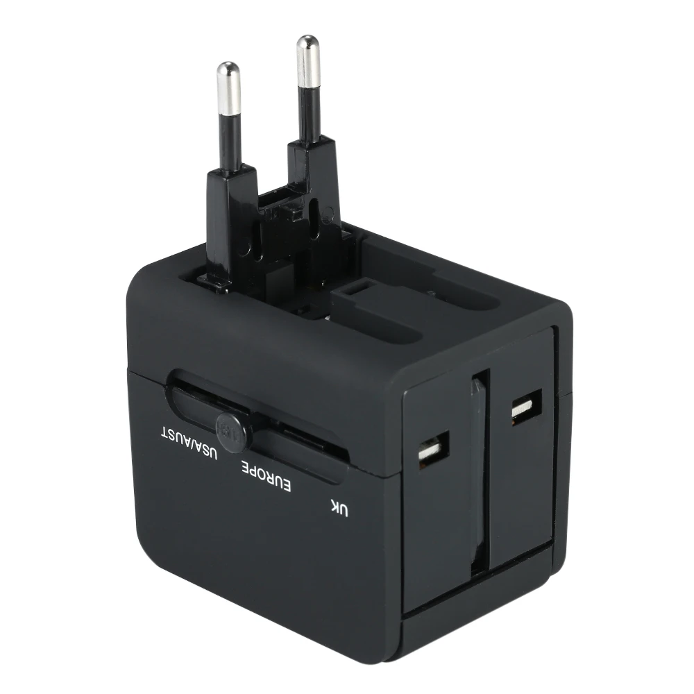 Универсальное устройство Мощность Travel Adapter по всему миру Электрический Штекерный разъем USB международной Мощность переходник для UK AU США и Европы