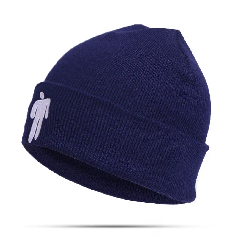 Billie Eilish Beanie, 12 цветов, вязаная зимняя шапка, одноцветная, в стиле хип-хоп, вязанная шапка, аксессуар, шляпа, подарки, теплая зима - Цвет: ZQ