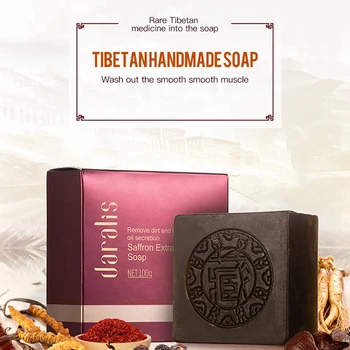 

Daralis Saffron Blackhead Removal Handmade Soap Face Cleanser Oil Control Hand Made Pore Shrinkage Shaving Bath Whitening Foam